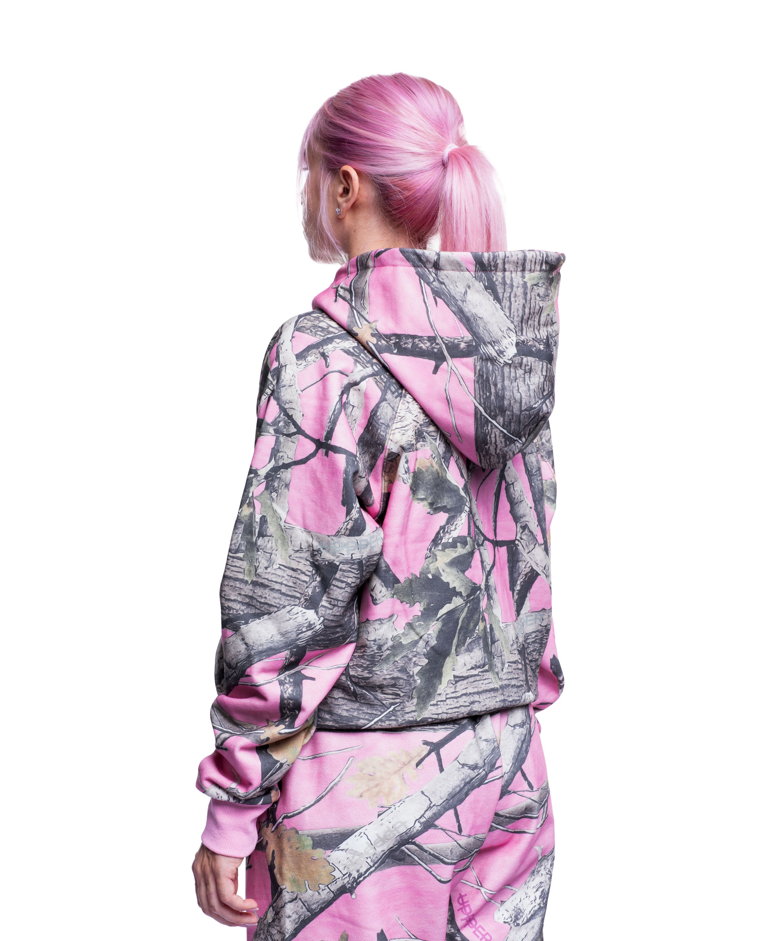 UPPPER Double Zip Hoodie Pink Camo | Premium Fitness Gear +